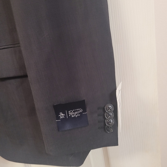 New Original Penguin Men's Black Wool Blend Two Button Suit Jacket 36R - Picture 7 of 8